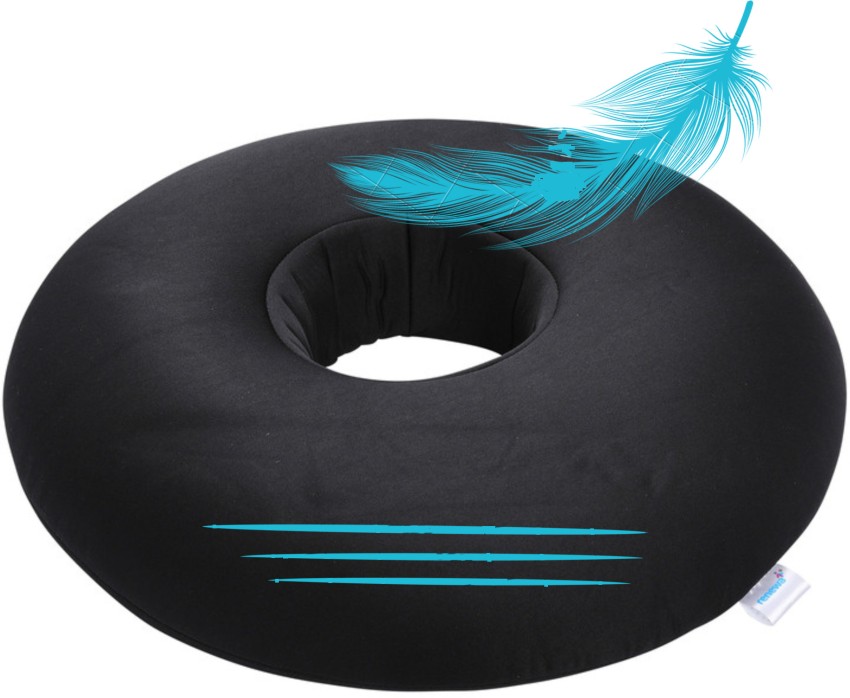 RENEWA Donut Pillow Orthopaedic Coccyx Seat Cushion for Lower Back Pain  Lumbar Sciatica Tailbone Pain Relief (Black/Grey) 