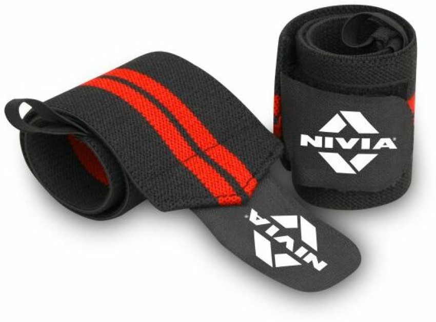NIVIA Weight Lifting, with Thumb Loop Strap for Gym (Red/Black