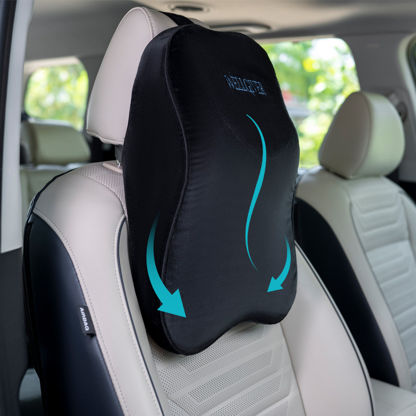 WELLGIVER Memory Foam Car Neck Pillow Cushion for Universal Car Black Pack of 1 Neck Support Buy WELLGIVER Memory Foam Car Neck Pillow Cushion for Universal Car Black Pack of 1