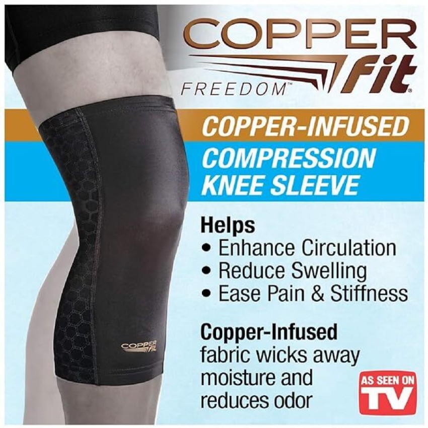 COPPER FIT Freedom Knee Sleeve 2 Pack, Copper Infused Compression Sleeve  (Large) Knee Support - Buy COPPER FIT Freedom Knee Sleeve 2 Pack, Copper  Infused Compression Sleeve (Large) Knee Support Online at