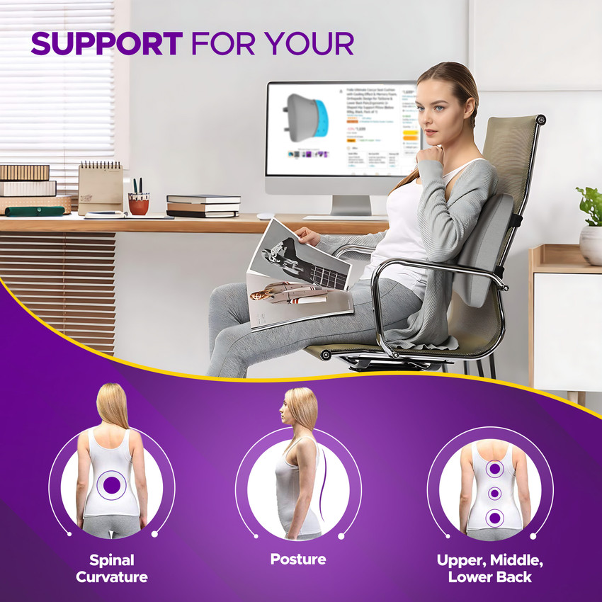 Frido Back Support Lumbar Cushion Improves Posture While Sitting with Dual Strap Back Lumbar Support Buy Frido Back Support Lumbar Cushion Improves Posture While Sitting with Dual Strap Back