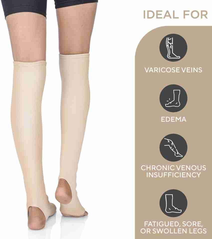 FOVERA Varicose Veins Compression Stockings (Above Knee), for Men