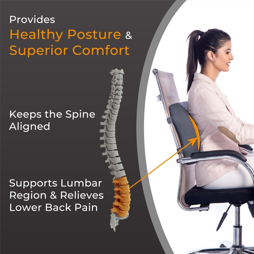 ADOFYS Lumbar Support Pillow - Back Cushion with Memory Foam, Posture  Pillow for Back Support and Back Pain Relief, Ergonomic Lumbar Support for Car  Seat, Office-Chair 
