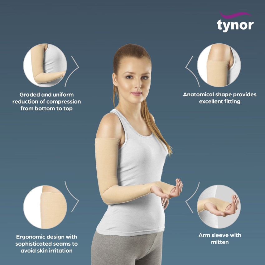 Buy Tynor Compression Garment Arm Sleeve + Mitten (with thumb), Beige,  Small Normal, 1 Unit Online at Low Prices in India 