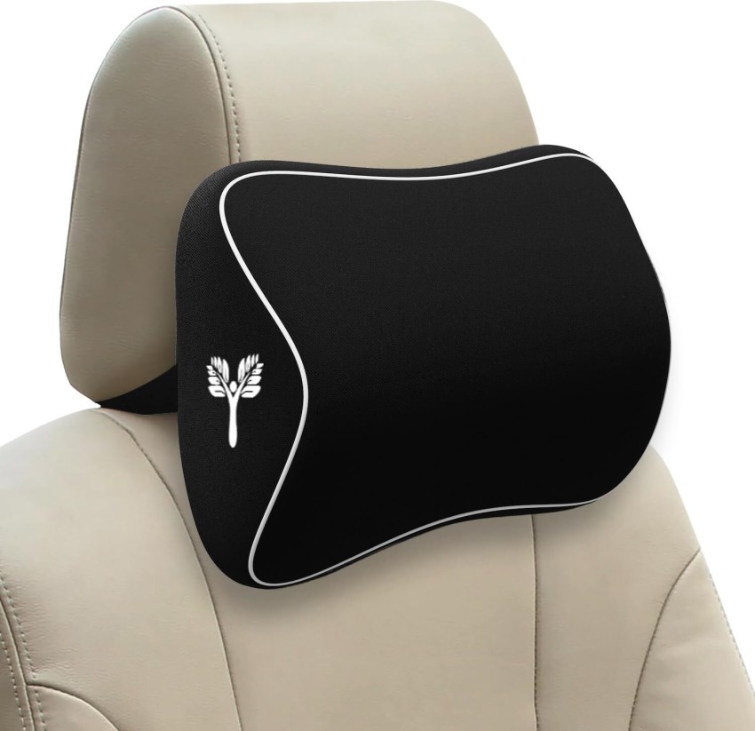 Grin Health Memory Foam Neck Support For Car Seat Office Chair, Headrest  Cushion, Pack Of 1 (hrc-large-blk, Black)