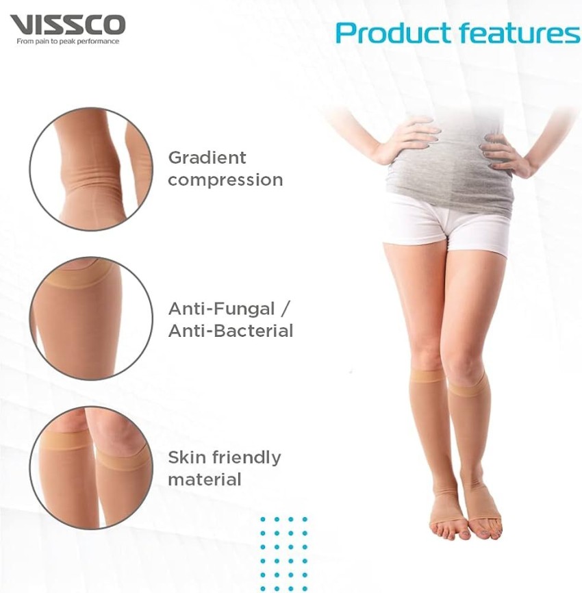 Buy Vissco Medical Compression Stockings - Class 2 Knee Length - to Improve  Blood Circulation, Varicose Vein, Swollen, Aching Legs, Pain Relief, Edema,  Sore Legs, Can Be Used By Men & Women 