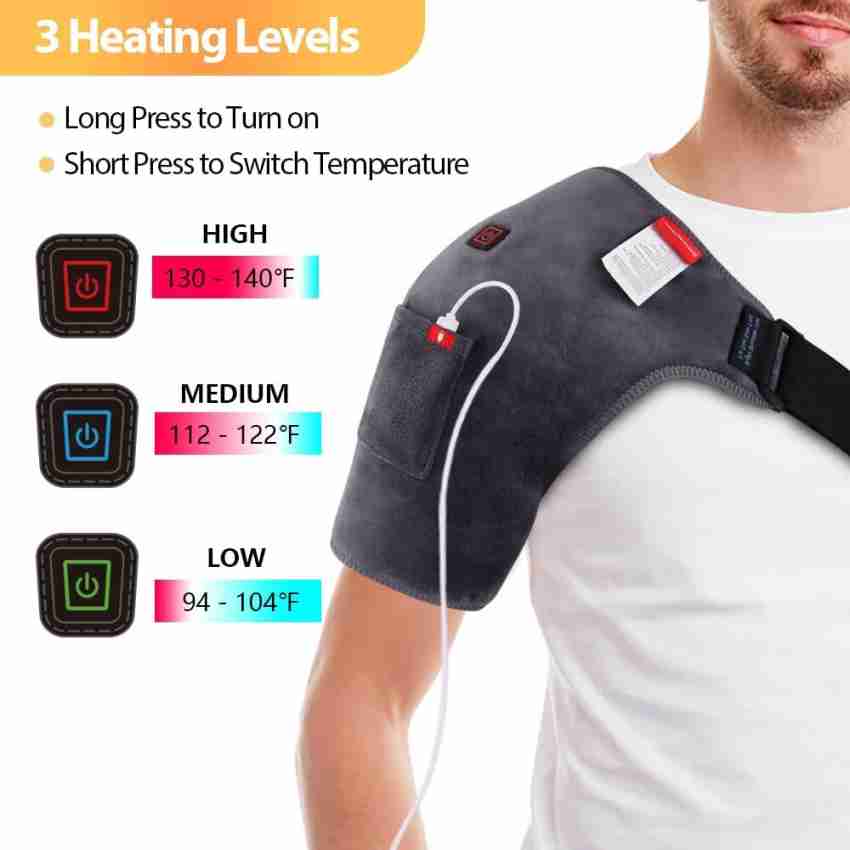 Cpixen Heated Shoulder Brace, Adjustable Electric 3 and Vibration
