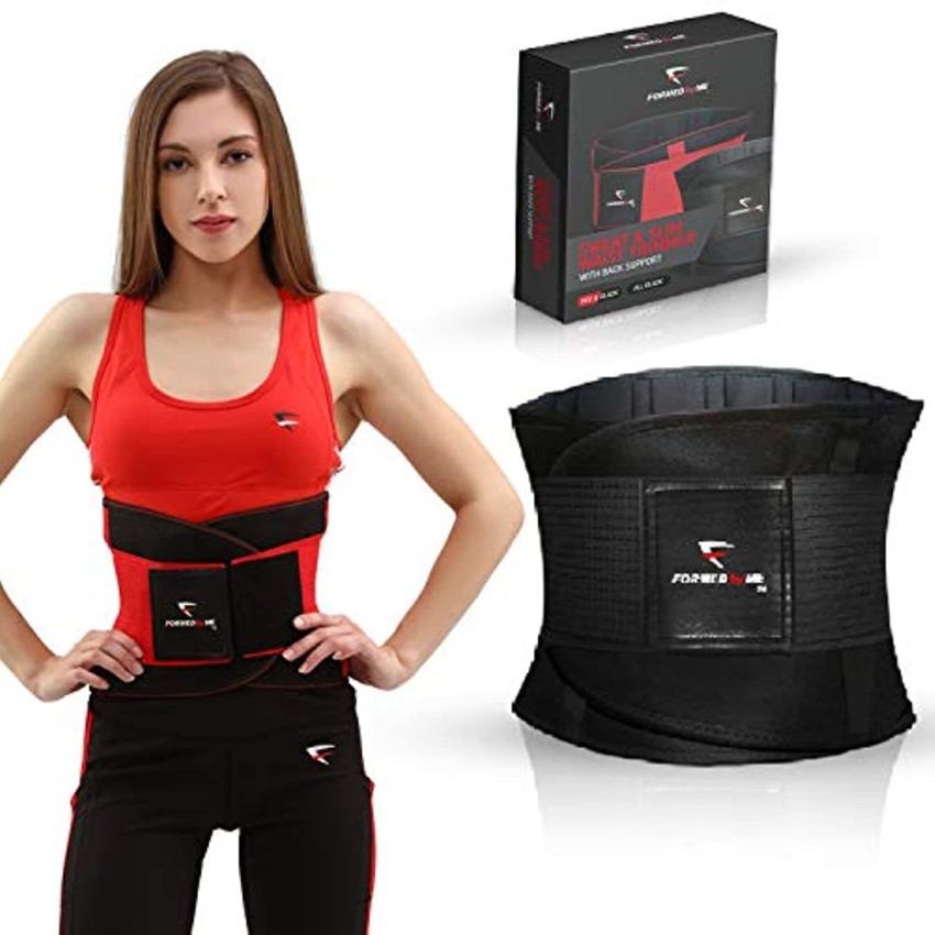 NIVIA Orthopedic Performance Waist Support Sweat Belt (Black-Red