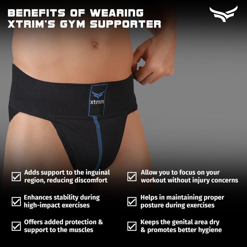 Xtrim Gym Supporter for Men, Stretchable Cotton Sports Underwear