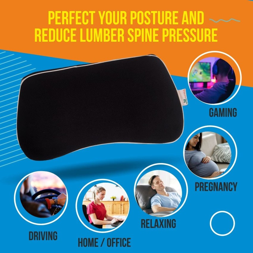 Grin Health Small Backrest Memory Foam Pillow –Lower Back Cushion