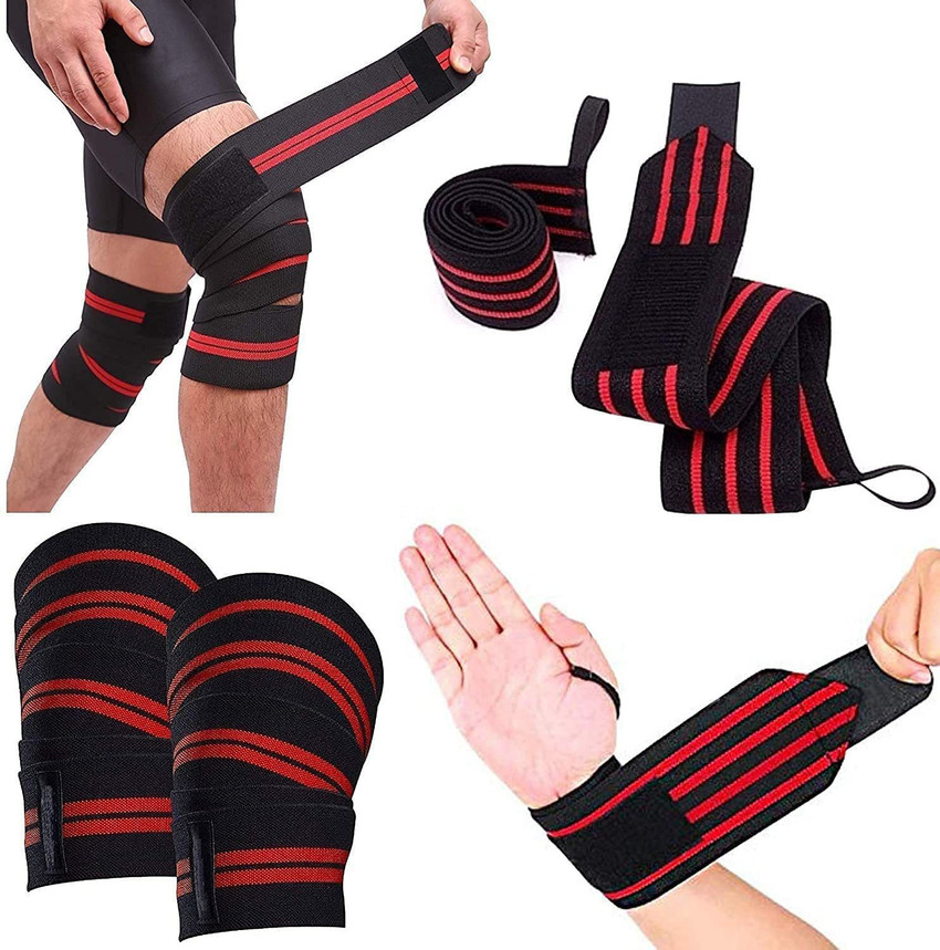 FITPUT Both Knee nee Wraps Wrist Band Support Straps for Gym Workout for Gym Combo Knee Support Buy FITPUT Both Knee nee Wraps Wrist Band Support Straps for Gym Workout for