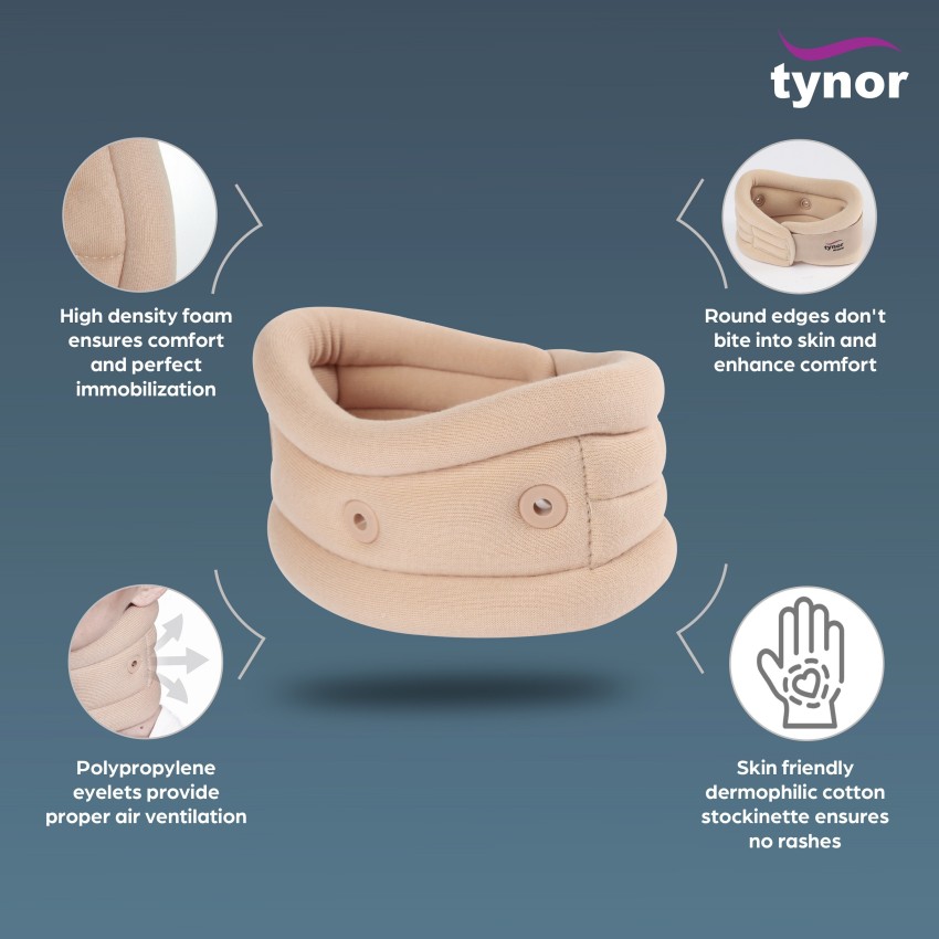 Tynor Cervical Collar Soft with Support, Beige, Large, 1 Unit