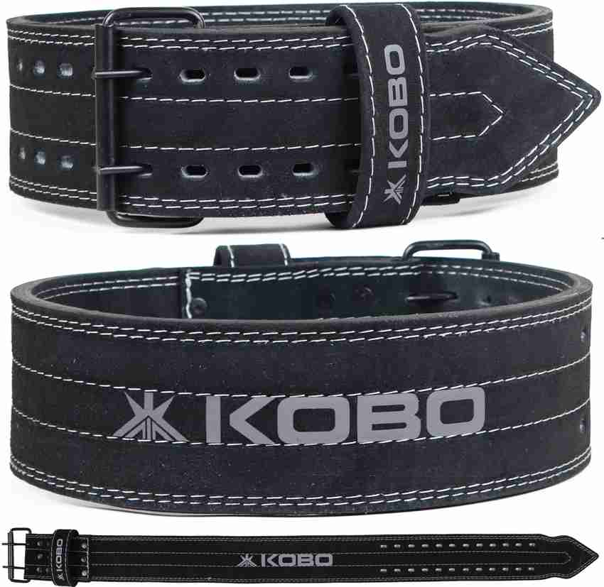 KOBO Power Weight Lifting 10 mm Leather Gym Belt Small Back Lumbar Support