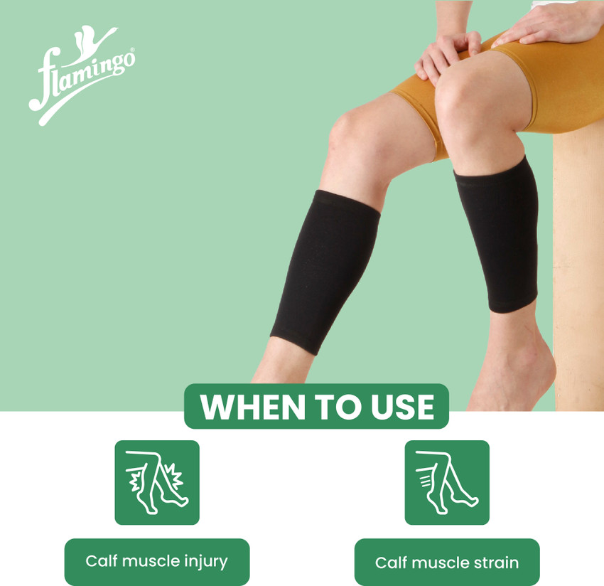 FLAMINGO Calf Support Compression Sleeves for Pain Relief Torn Muscle for Unisex Large Knee Support Buy FLAMINGO Calf Support Compression Sleeves for Pain Relief Torn Muscle for Unisex Large Knee Supp...