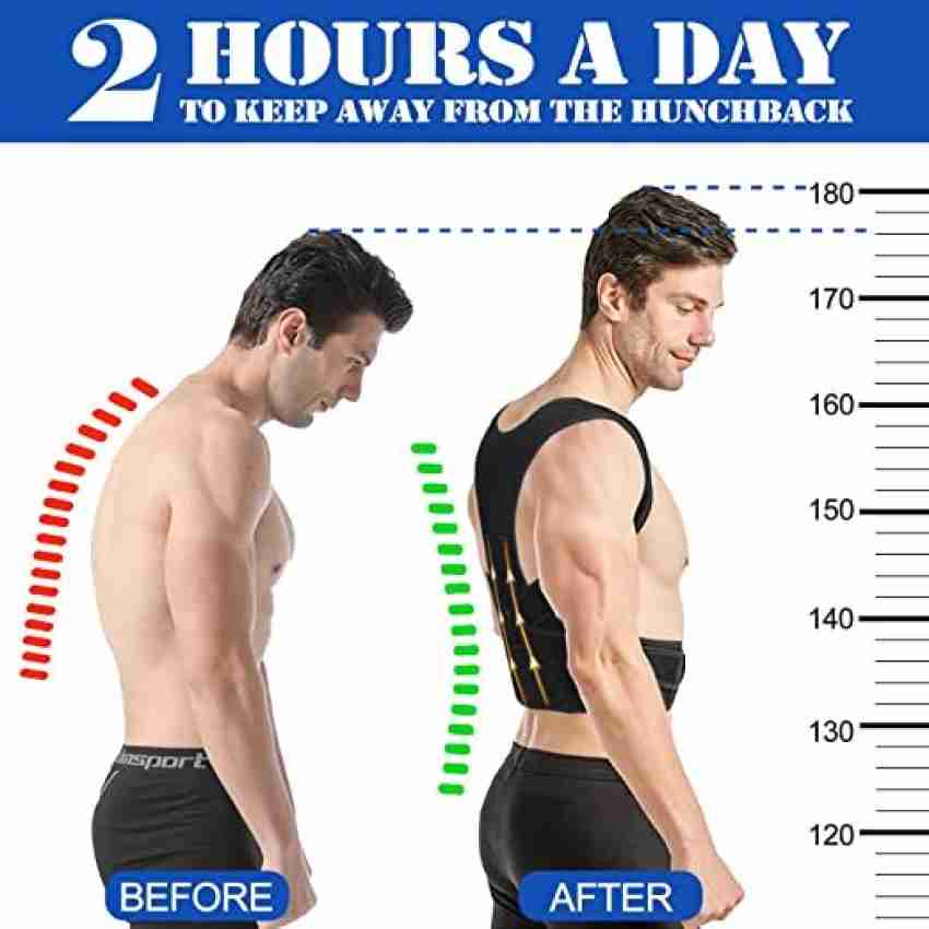 Anshelite India™ Unisex Posture Corrector With Flexible Plates | Posture  Belt For Back & Shoulder,Back Straightener Brace For Spine & Body Posture