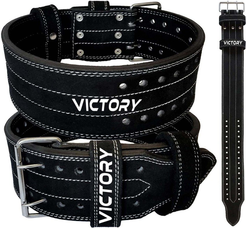 VICTORY Genuine Leather Power Lifting Gym Belt Weight Lifting Belt