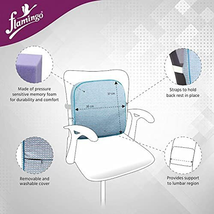 FLAMINGO Orthopedic Lumbar Support Memory Foam Back Rest for Chair
