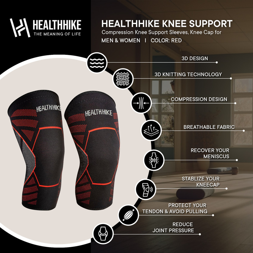 HealthHike Knee Support Sleeve for Knee Cap Stability for Running Gym Sports Pain Relief Knee Support Buy HealthHike Knee Support Sleeve for Knee Cap Stability for Running Gym Sports Pain Relief
