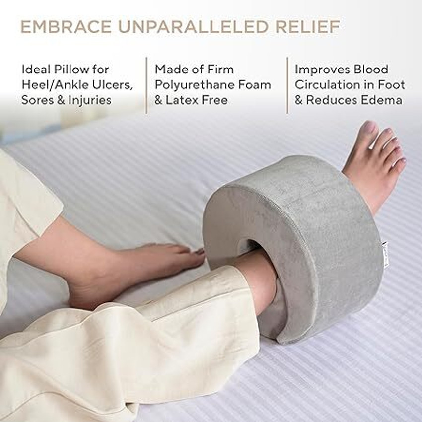 FOVERA Foot Elevator Pillow with Adjustable Strap For Heel