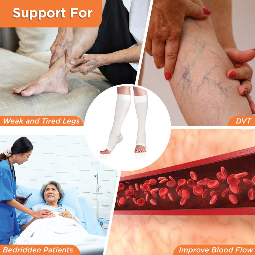VISSCO Anti-Embolism Stockings - Knee (Mild Support), Improves