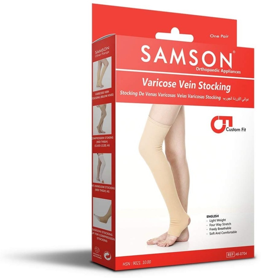SAMSON Varicose Vein Stocking (Classic Pair)Above Knee- For Pain and  Swelling (Size-L) Men, Women Compression Price in India - Buy SAMSON  Varicose Vein Stocking (Classic Pair)Above Knee- For Pain and Swelling  (Size-L)