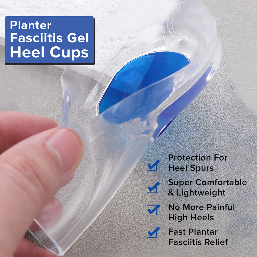 Dr Foot Silicone Gel Heel Cups With Shock Absorbing Support For