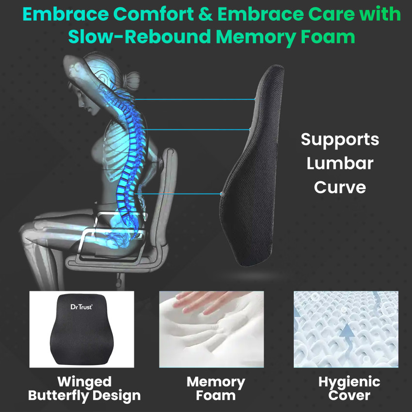 Dr Trust USA Memory Foam Backrest Chair Cushion Posture Corrector Spine Pain 360 Back Lumbar Support Buy Dr Trust USA Memory Foam Backrest Chair Cushion Posture Corrector Spine Pain 360