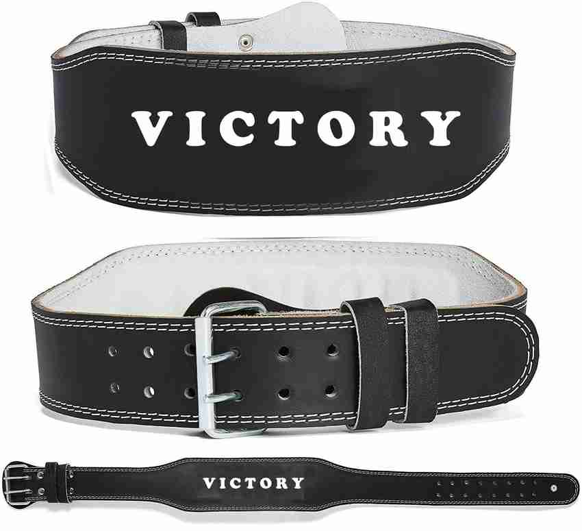 VICTORY Genuine Leather Weight Lifting Gym Belt Back Support Power