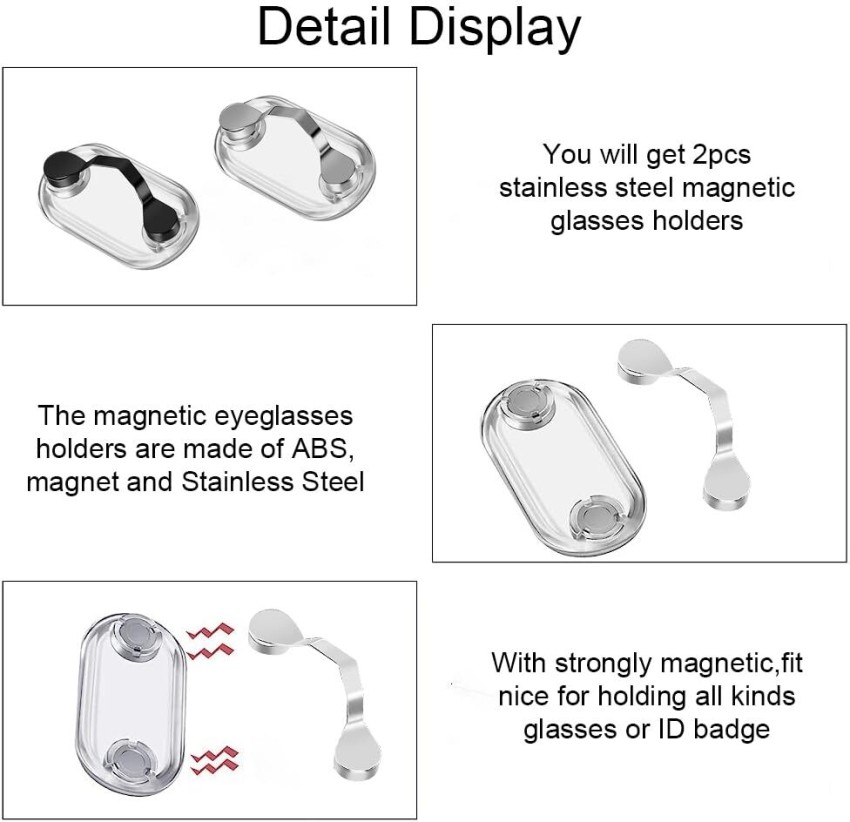 Stainless Steel Magnetic Eyeglass Holder, ID Badge Holder