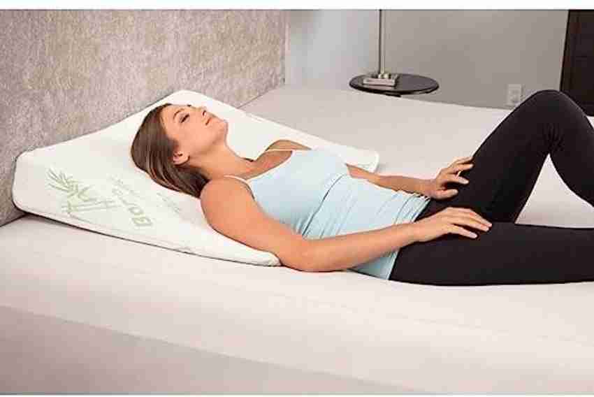 Grin Health Bed Wedge Pillow Memory Foam Top with Bamboo Cover