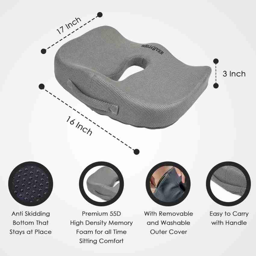 Buy WELLGIVER Orthopedic Memory Foam Coccyx Seat Cushion for