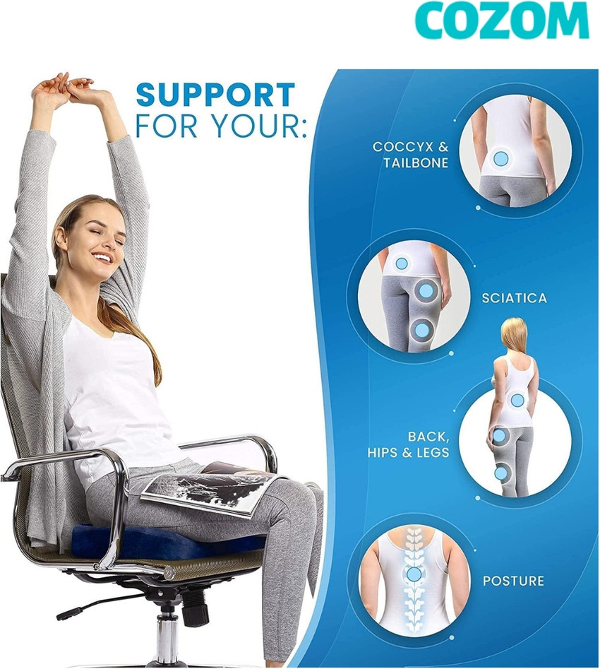 COZOM Orthopedic Velvet Coccyx Seat Cushion For Tailbone Pain