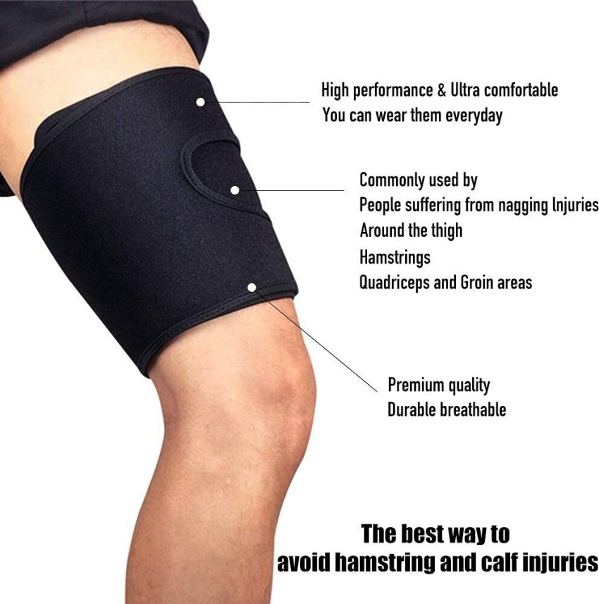 Adjustable Thigh Brace Support, Quadriceps Support and Thigh Wraps for Men  and Women.