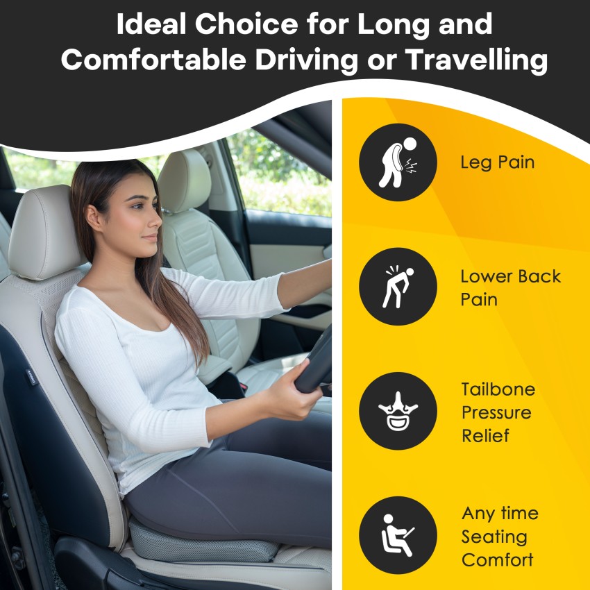 Car Seat Cushion for Long & Comfortable Drive Orthopedic U-Cut Out