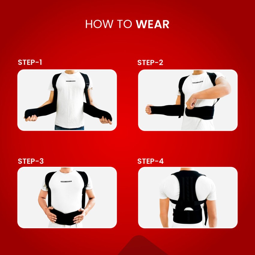 Dr.Ortho Polyester Posture Corrector For Men & Women, Posture Corrector  Belt For Back & Shoulder, Back Support Belt, Back Straightener Brace For  - Bluee