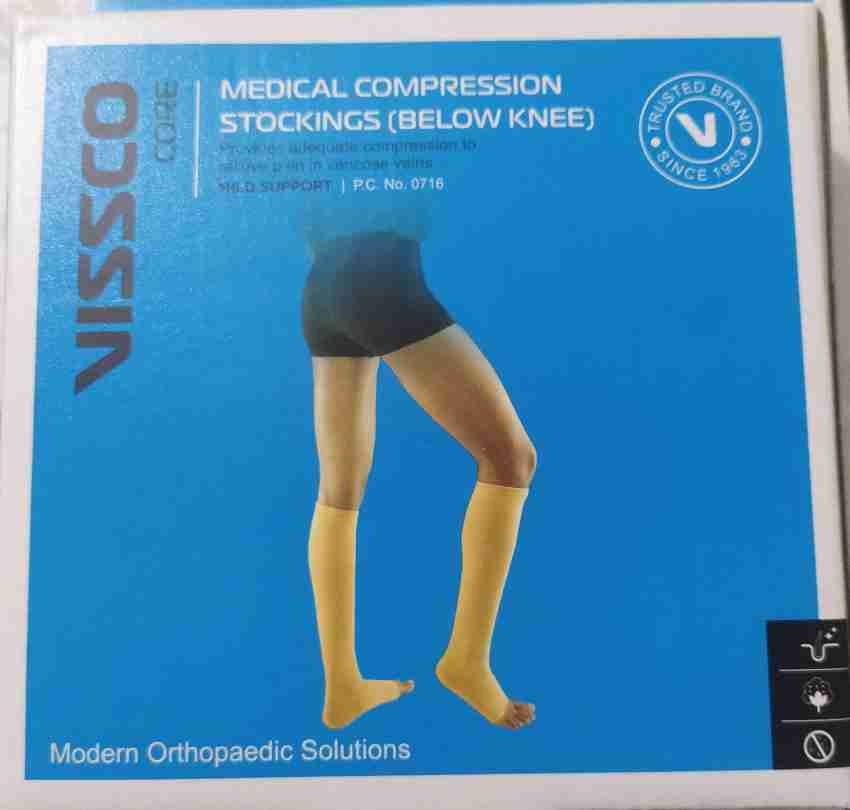 VISSCO COMPRESSION STOCKING BELOW KNEE Knee Support - Buy VISSCO  COMPRESSION STOCKING BELOW KNEE Knee Support Online at Best Prices in India  - Fitness