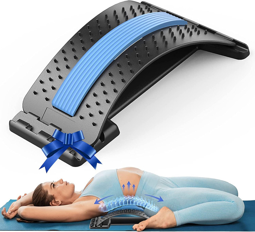 Magic back stretcher lumbar support device for upper and lower back pain relief discount