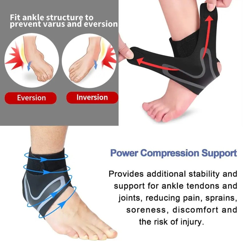 Foot Sleeve Ankle Brace, Adjustable Stable Ankle Compression Support Sleeve  for Injury Recovery, Swelling, Joint Pain, Sprained Ankle - Hook and Hoop
