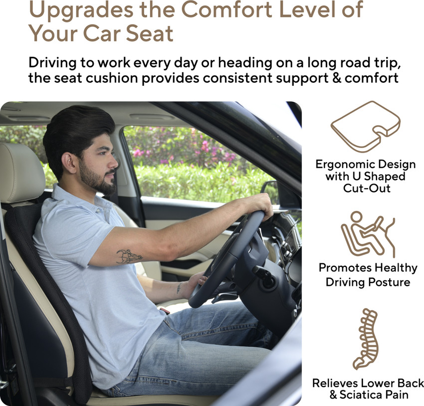 FOVERA Memory Foam Car Seat Cushion for Long Drive and Daily Commute Supporter Buy FOVERA Memory Foam Car Seat Cushion for Long Drive and Daily Commute Supporter Online at Best Prices
