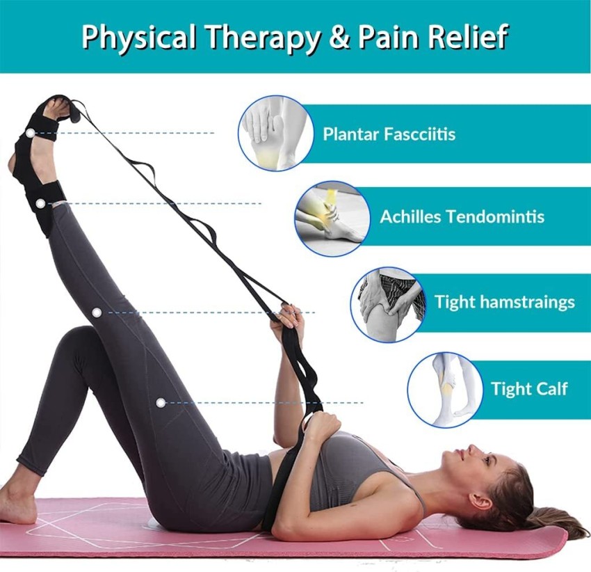 1PCS Foot Stretcher Calf Stretcher for Plantar Fasciitis Yoga Multi-Loop Stretching  Strap Hamstring Drop Foot Leg Pain Relief
