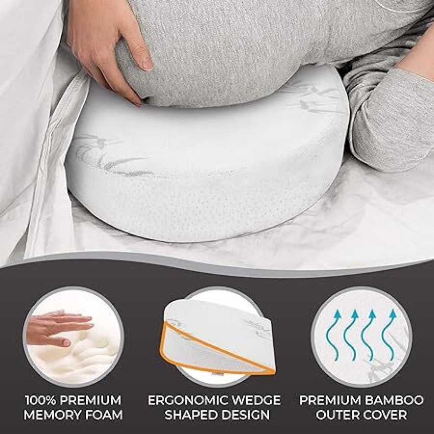 Bamboo Knee Pillow Cover - Replacement Leg Pillow Case - Cooling Sciatica Pillow  Cover - Universal Pregnancy Pillow Cover 