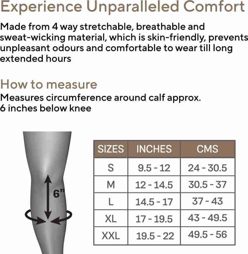 Tynor Compression Stocking Below Knee Classic, Beige, Medium, Pack of 2