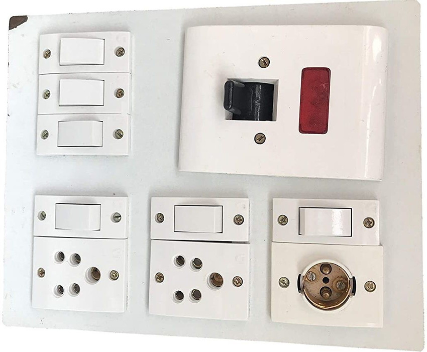 TAAJ Electric Wooden Switch Board 6 Switches 2 Sockets 1 Bulb Holder 1 Dp 2 Socket Extension Boards Price in India Buy TAAJ Electric Wooden Switch Board 6 Switches 2 Sockets 1 Bulb Holder 1 Dp 2