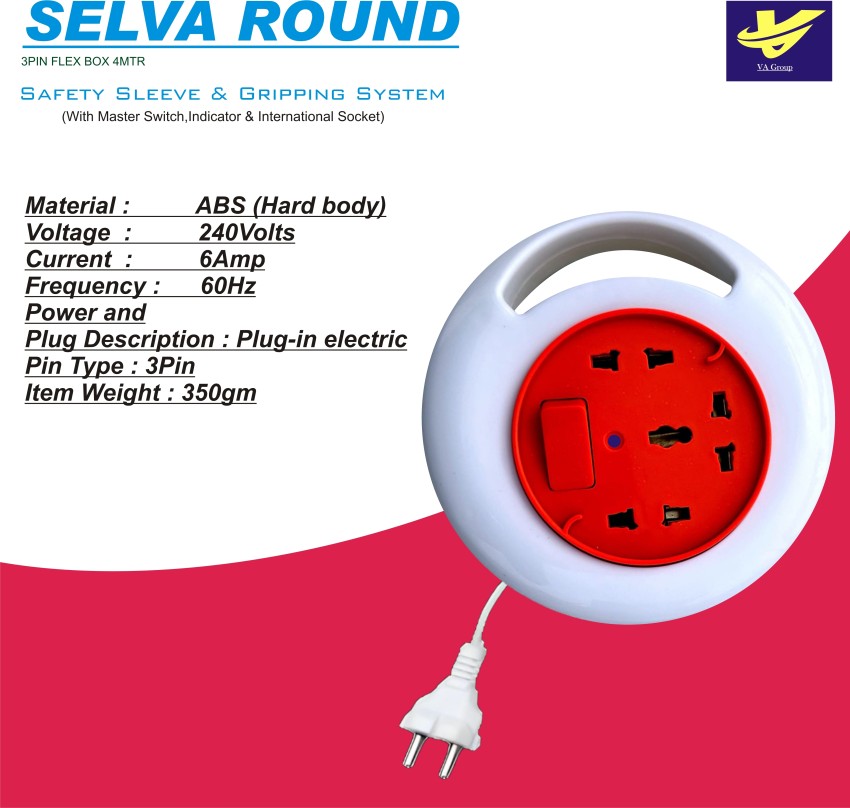 VA Group Selva round Extension Board with 4.5 Meter Cable and