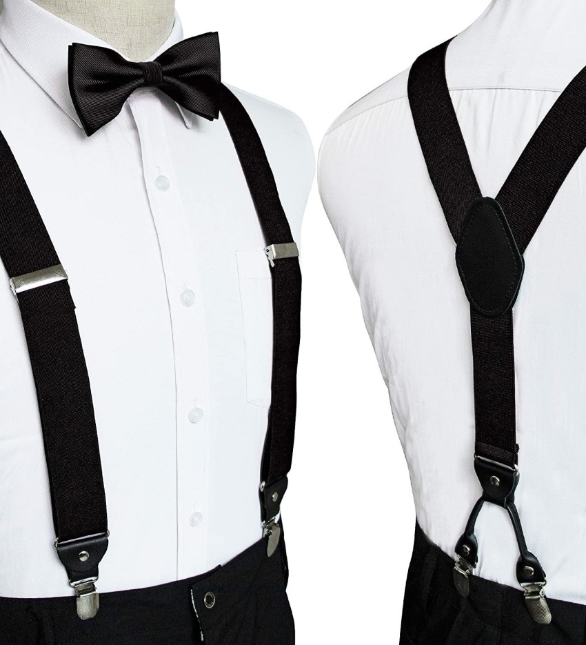 Stylish Trendy Young Brunette Man in White Shirt Black Pants and Suspenders  on White Background Stock Image  Image of element caucasian 109026657