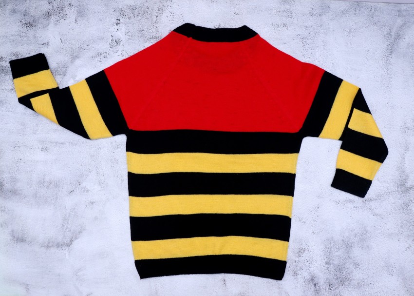 Red and clearance yellow striped sweater