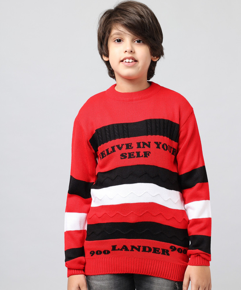 Red black white sweater top