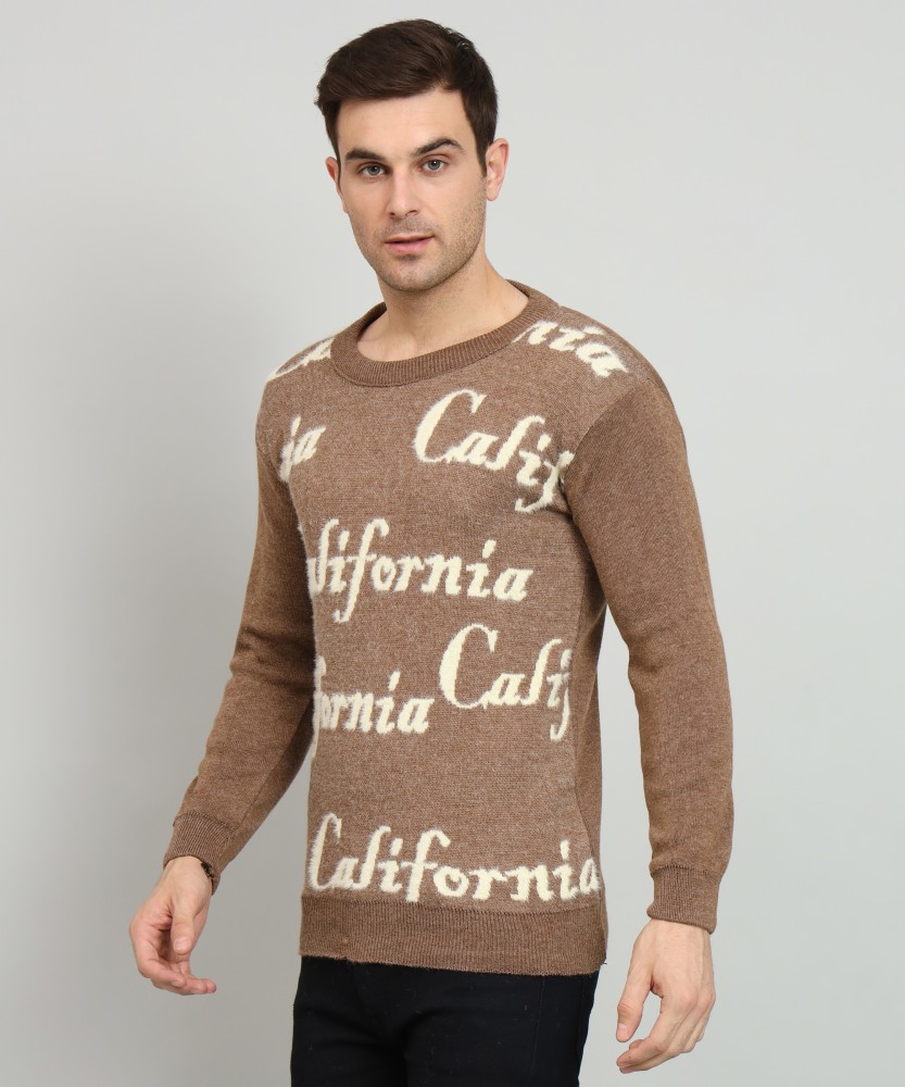 Men's brown cheap crew neck sweatshirt