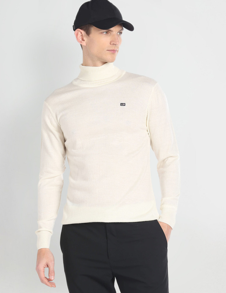 Arrow Sport Solid Turtle Neck Casual Men White Sweater Buy Arrow Sport Solid Turtle Neck Casual Men White Sweater Online at Best Prices in India Flipkart