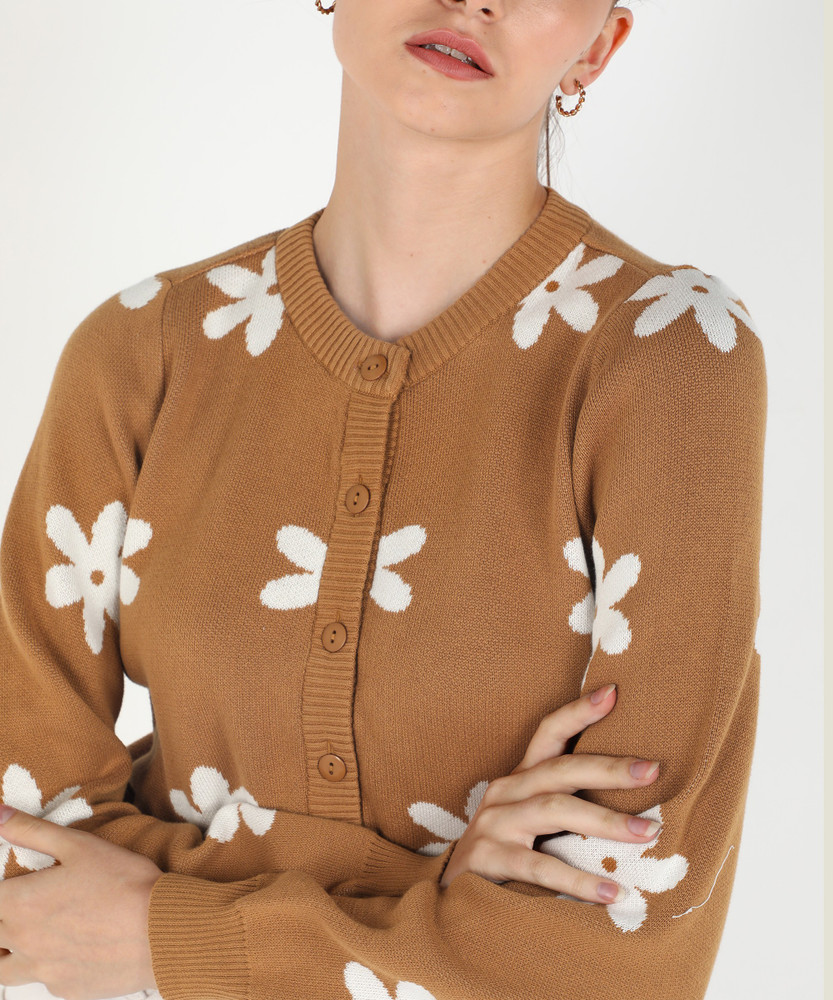 Cropped Sweater Forever 21 Orange Cardigan Forever 21 Womens